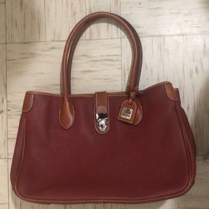 Dooney & Bourke Archives-Pebble Leather Tuck Lock Tote-Wine